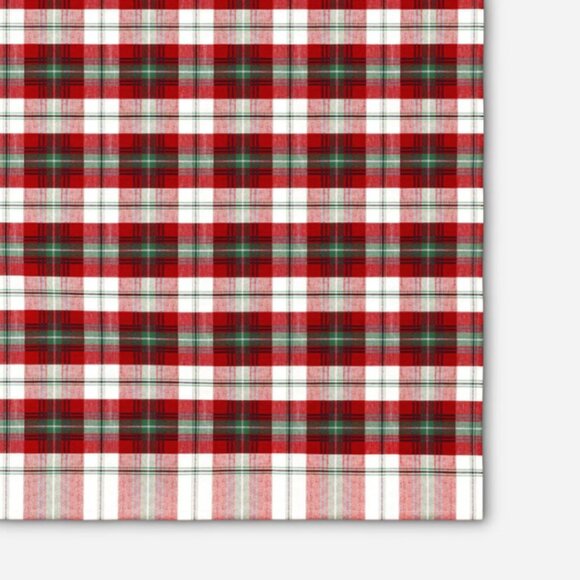Christmas Checkered Tablecloth Rectangle - Red Buffalo Plaid Linen 52" x 70" - Picture 3 of 4